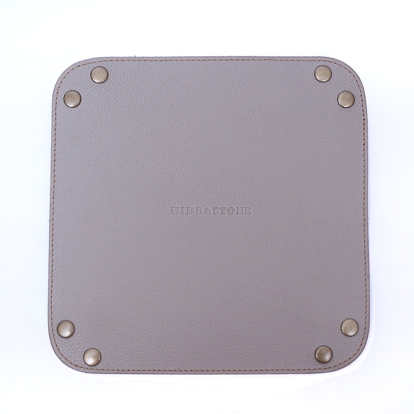 Leather Key & Watch Tray (Grey/Beige)