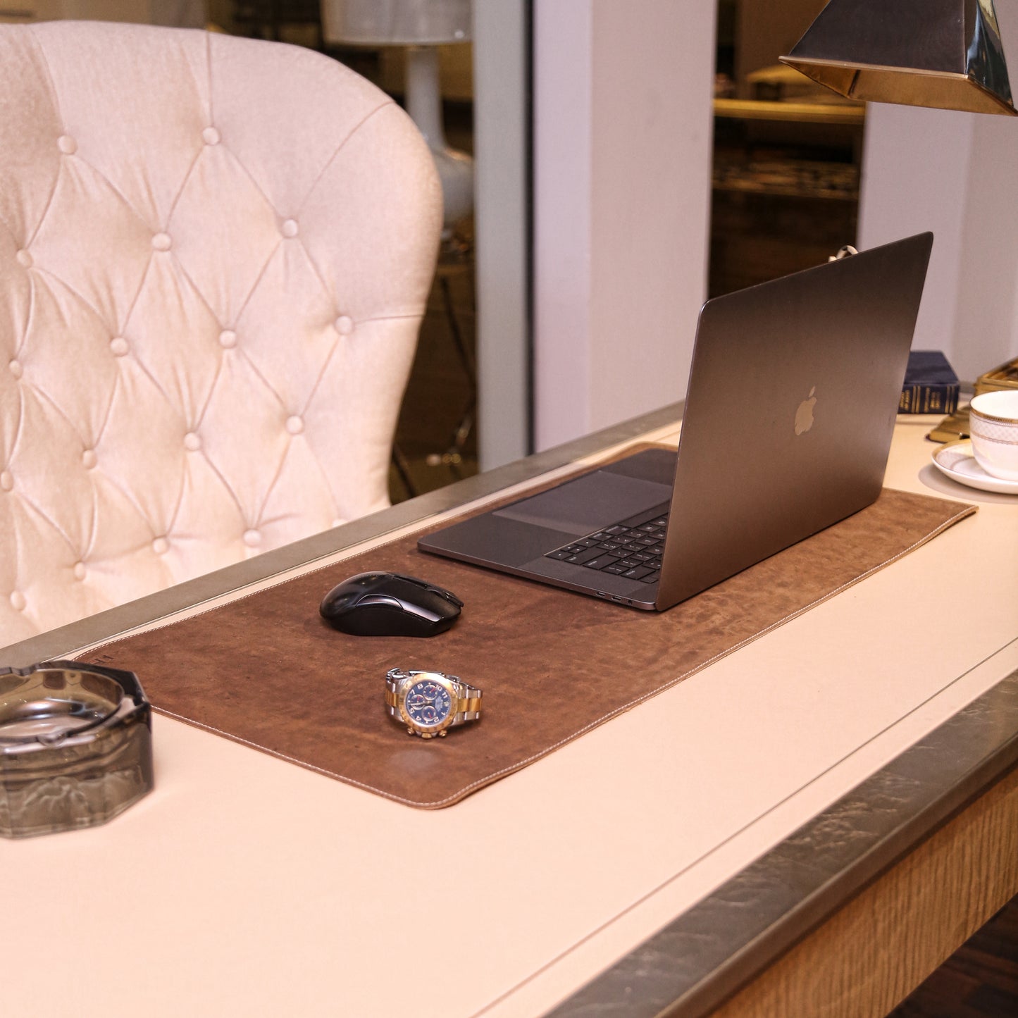 Leather Desk & Laptop Mat (Chocolate Brown)