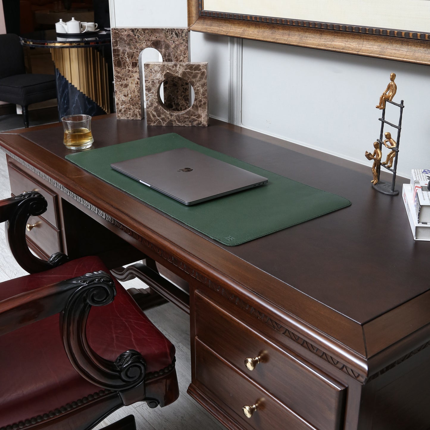 Leather Desk & Laptop Mat (Dark Green)