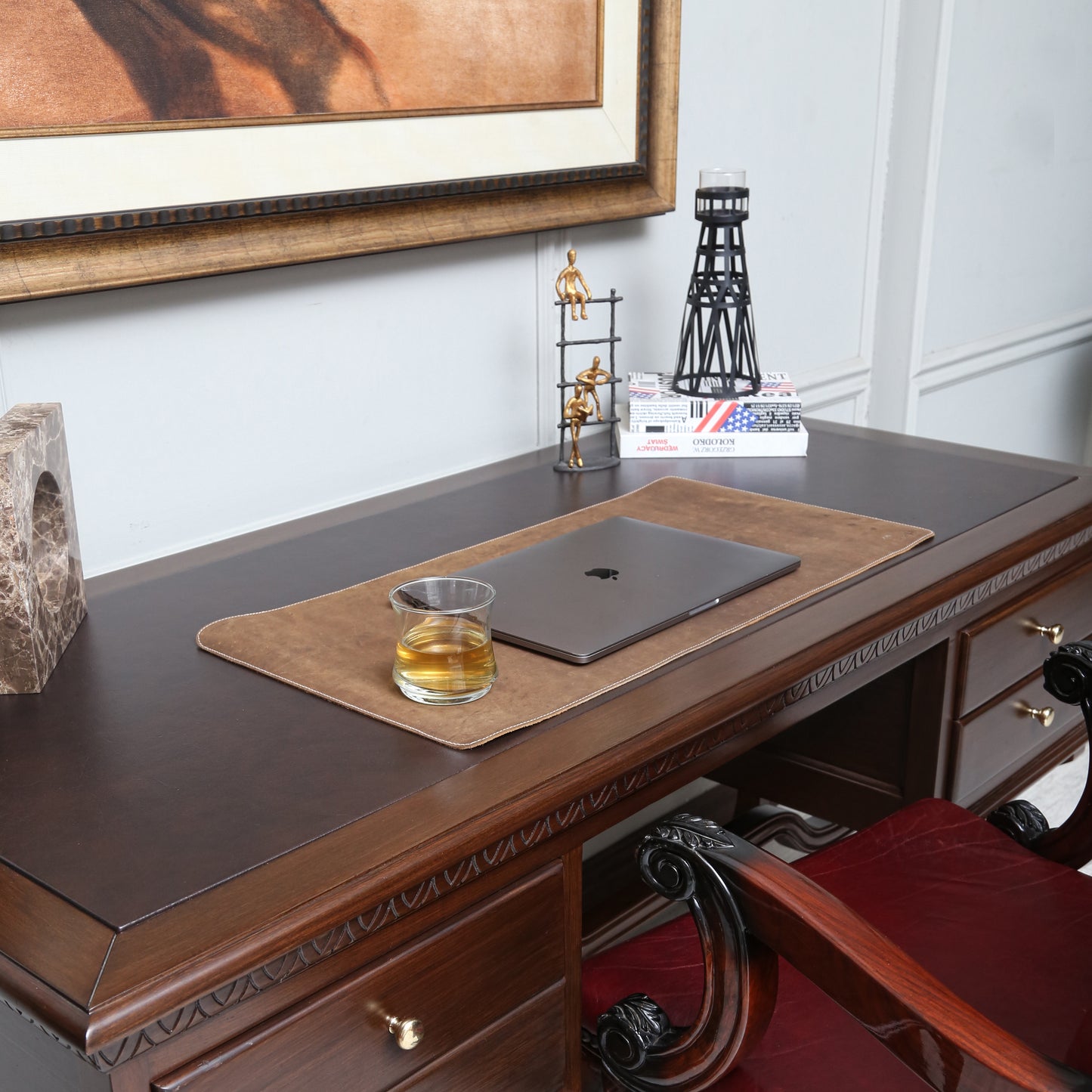 Leather Desk & Laptop Mat (Chocolate Brown)