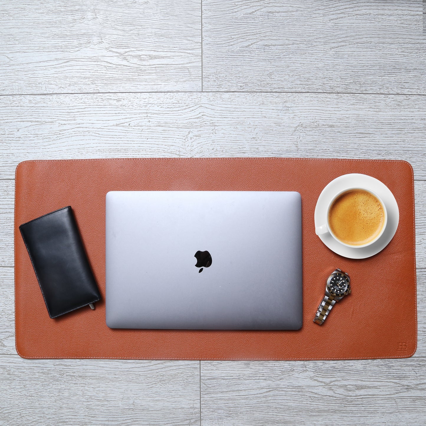 Leather Desk & Laptop Mat (Tan Orange)